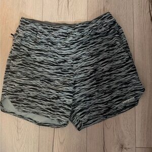 Patagonia Men's Athletic Shorts in Black and Light Gray Marled Print